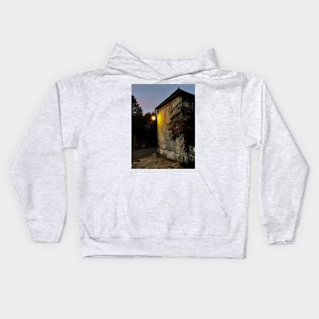 Streetlight At Night In France Kids Hoodie by golan22may